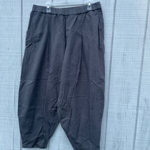 Harem Pants‎ Elastic Waist Casual Comfy Loose Fit Gray XXL IXIMO cotton linen